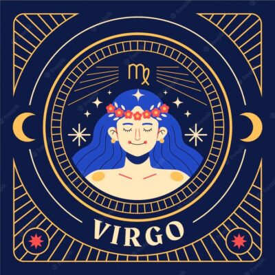 Premium Vector Hand drawn flat design virgo logo