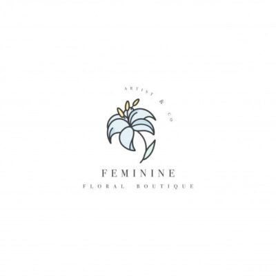 Premium Vector Template logo floral boutique lily flower logo in trendy linear style
