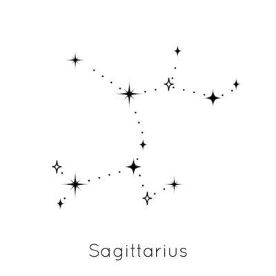 Premium Vector Zodiac constellation sign sagittarius astrological horoscope symbol on white background vector