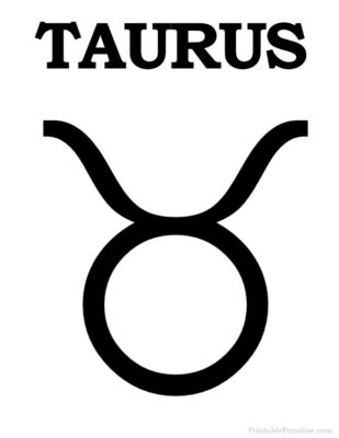 Printable Taurus Zodiac Sign Print Taurus Symbol