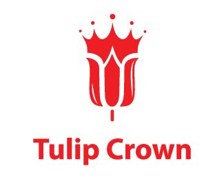 Tulip crown Logo design This bold logo…