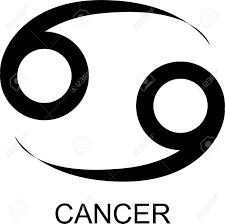 Vector black illustration of cancer zodiac sign