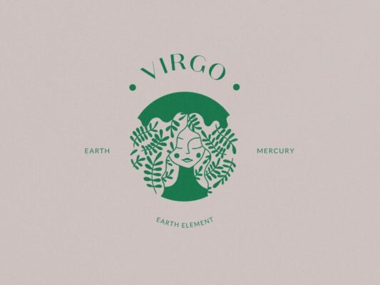 Virgo Logo Stamp Horoscope Icon