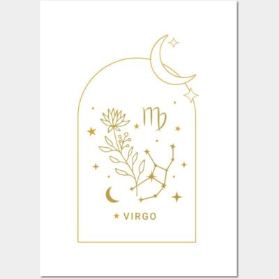 Virgo Zodiac Constellation And Flowers Astrology And Horoscope Wall And Art Print