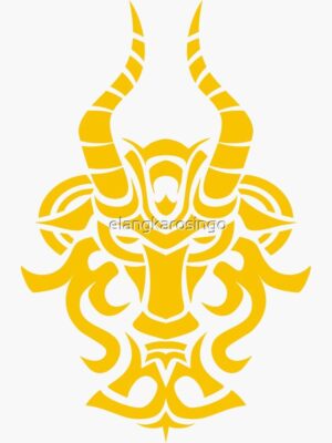 Zodiac Sign Capricorn Gold Sticker for Sale by elangkarosingo