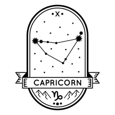 Zodiac badge constellation capricorn stroke