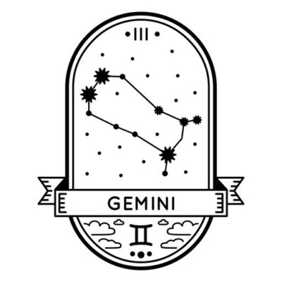 Zodiac badge constellation gemini stroke