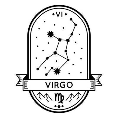 Zodiac badge constellation virgo stroke