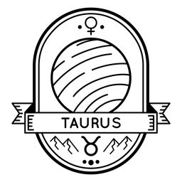 Zodiac badge planet taurus stroke