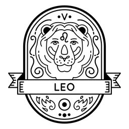 Zodiac badge symbol leo stroke