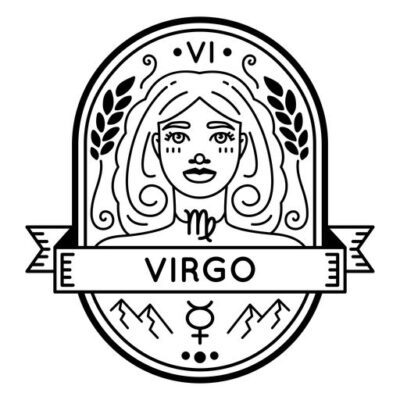 Zodiac badge symbol virgo stroke