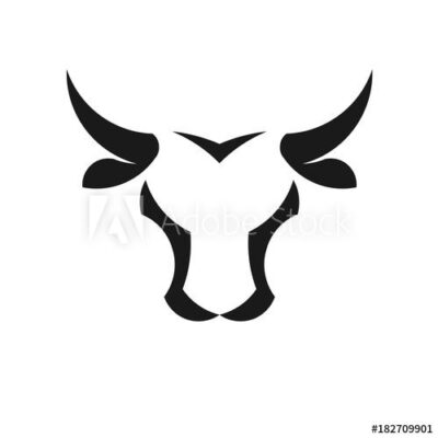abstract simple Bull head vector logo concept illustration Buffalo head logoTaurus head logo bull Animal logo sign