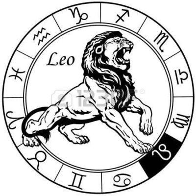 leo or lion astrological zodiac sign black and white image
