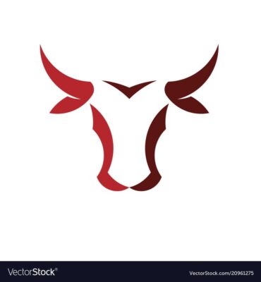 Abstract simple bull head logo concept vector image on VectorStock