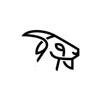 Black Goat Logo Goat Head Logo