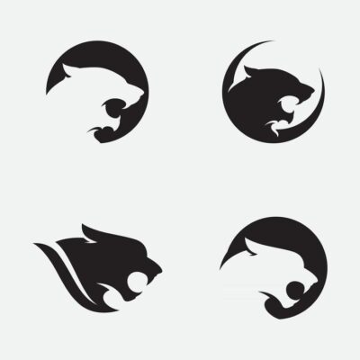 Download Panther logo vector on a white background for free