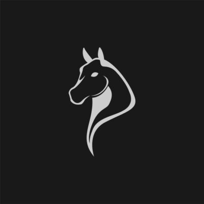 Download vector logo design template horse head silhouette tattoo isolated on white background black horse editable for free