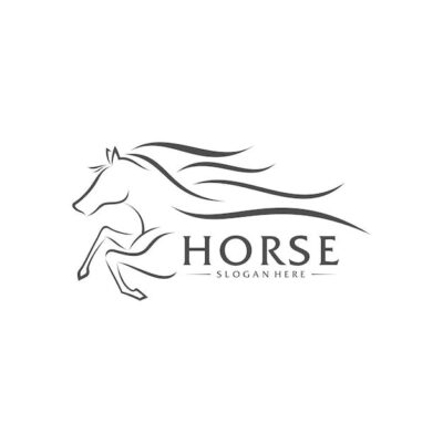 Fast Horse Logo Design Wektor Kreatywny Projekt Szablon Ilustracji Premium Wektor