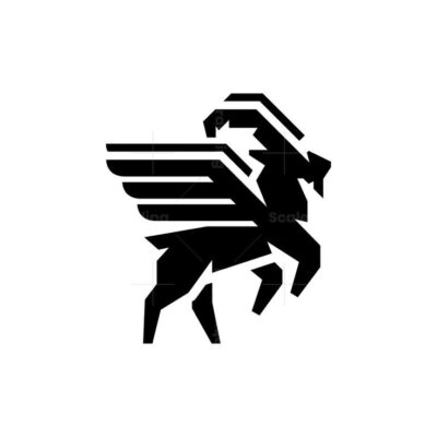 Flying Goat Logo Winged Ram Logo