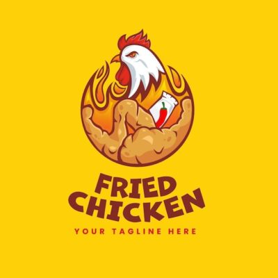Free Vector Hot fried chicken logo