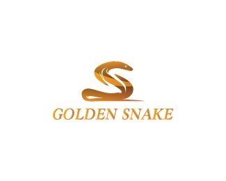 Golden Snake Logo design Stylized snake in…