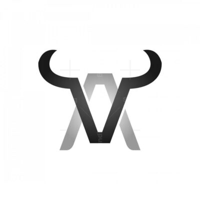 Letter A or V Bull Logo