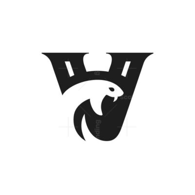 Letter V Snake Logo