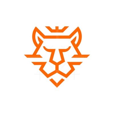 Minimalist Tiger King With Crown Logo