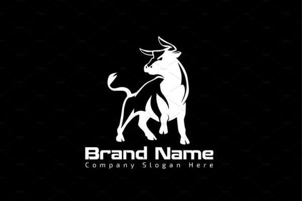 Modern Bull Logo Mock Up Vector