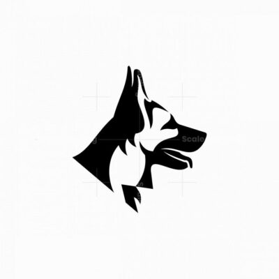 Negative Space German Shepherd Logo