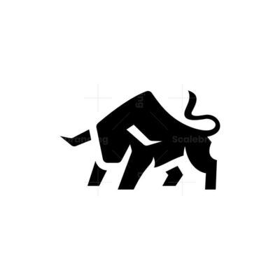Negative Space Iconic Bull Logo