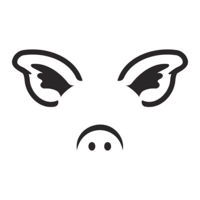 Pig ear icon on a white background Vector illustration