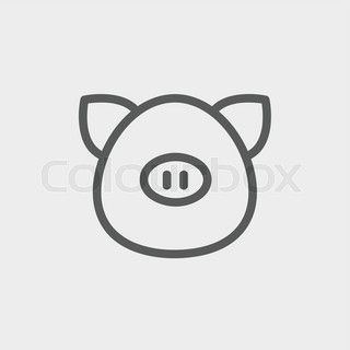 Pig face thin line icon Stock vector