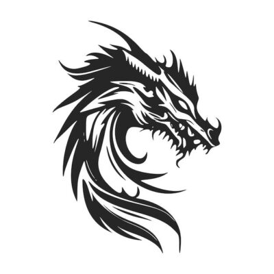 Premium Vector Enhance your business image with our black and white minimalist dragon head logo