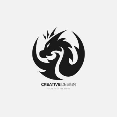 Premium Vector Fire dragon branding vector icon logo