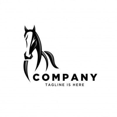 Premium Vector Front view running horse logo