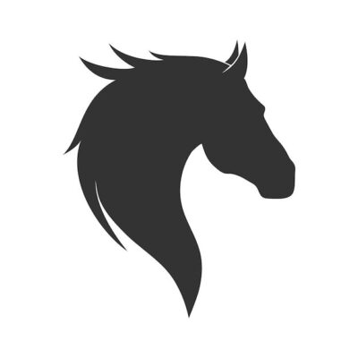 Premium Vector Horse head silhouette on a white background