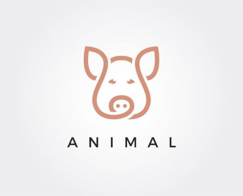 Premium Vector Minimal pig logo template