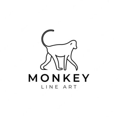 Premium Vector Monkey line art vector icon logo design
