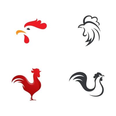 Premium Vector Silhouette of the rooster vector icon illustration design 1