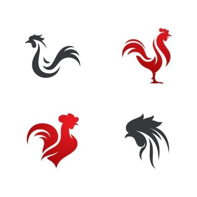 Premium Vector Silhouette of the rooster vector icon illustration design