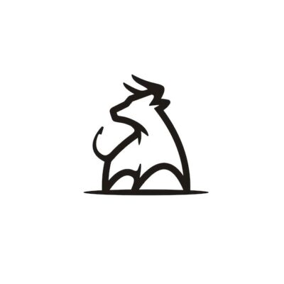 Premium Vector Simple strong buffalo bull silhouette matador or rodeo long horn cattle logo design