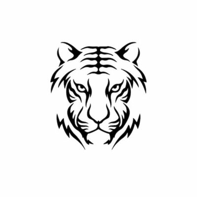 Premium Vector Tiger symbol logo tribal tattoo design stencil vector illustration