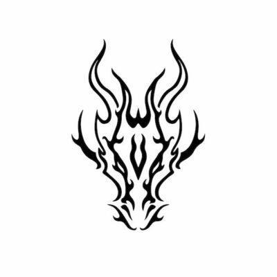 Premium Vector Tribal dragon head logo tattoo design stencil vector illustration