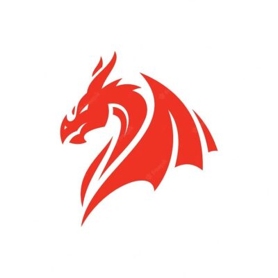 Premium Vector Winged dragon silhouette logo design dragon wing mascot vector icon