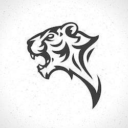 Tiger Face Logo Emblem Template Mascot Stock Vector Royalty Free 267004697 Shutterstock