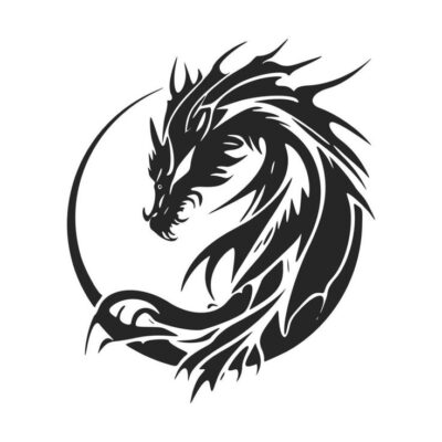 Unleash the power of your brand with a clean and minimalistic dragon head logo 1 1