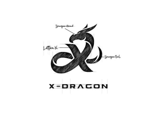 X Dragon Logo Design 1