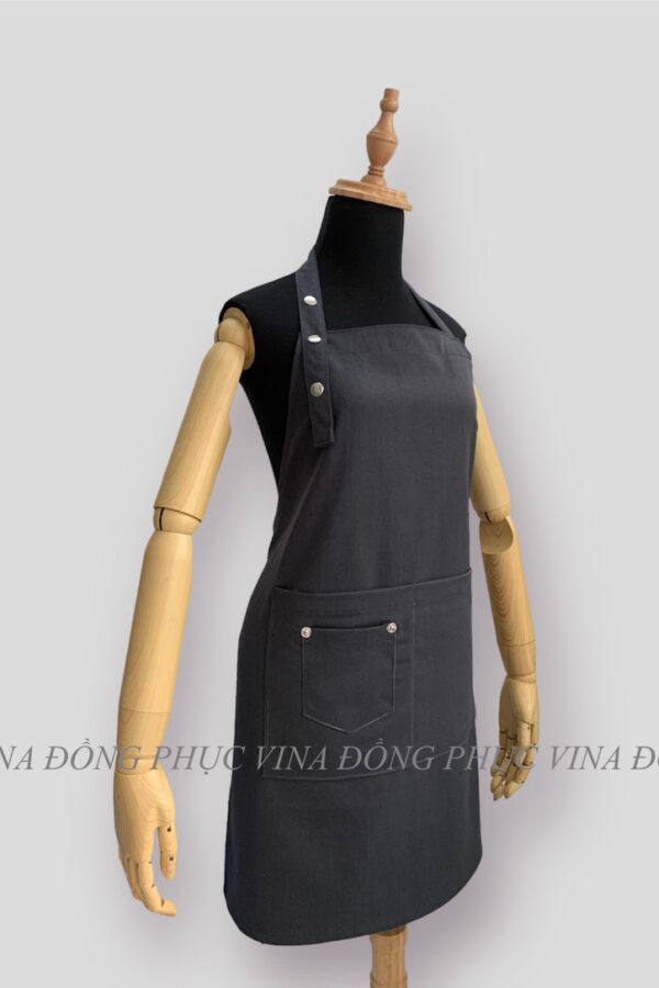 Đồng phục tạp dề may sẵn màu Xám mặt nghiên