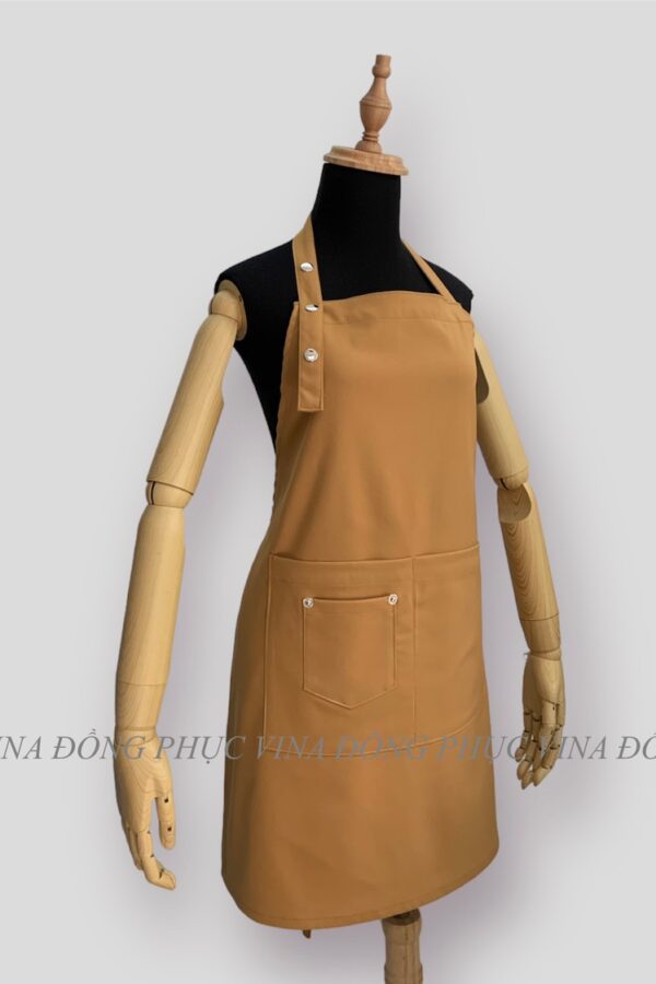 Đồng phục tạp dề may sẵn màu Gold mặt nghiên